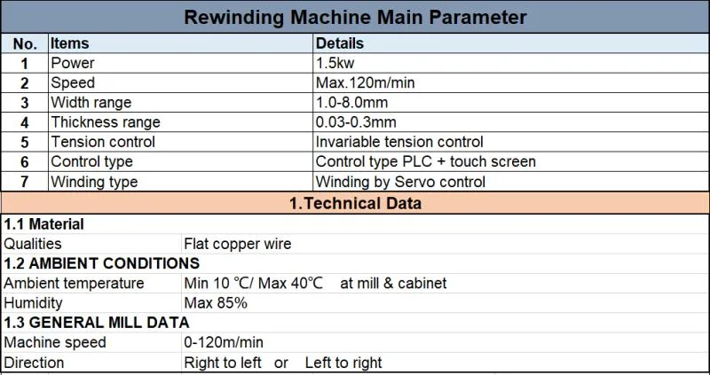 Flat Wire Precision Take-up Machine Rewinding Machine